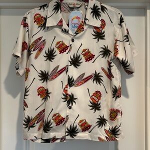 Kids Tropical Print Button Down Shirt